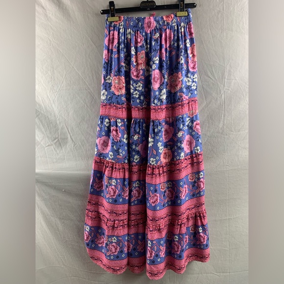 Boho Floral Print Drawstring Waist Skirt - Picture 7 of 10